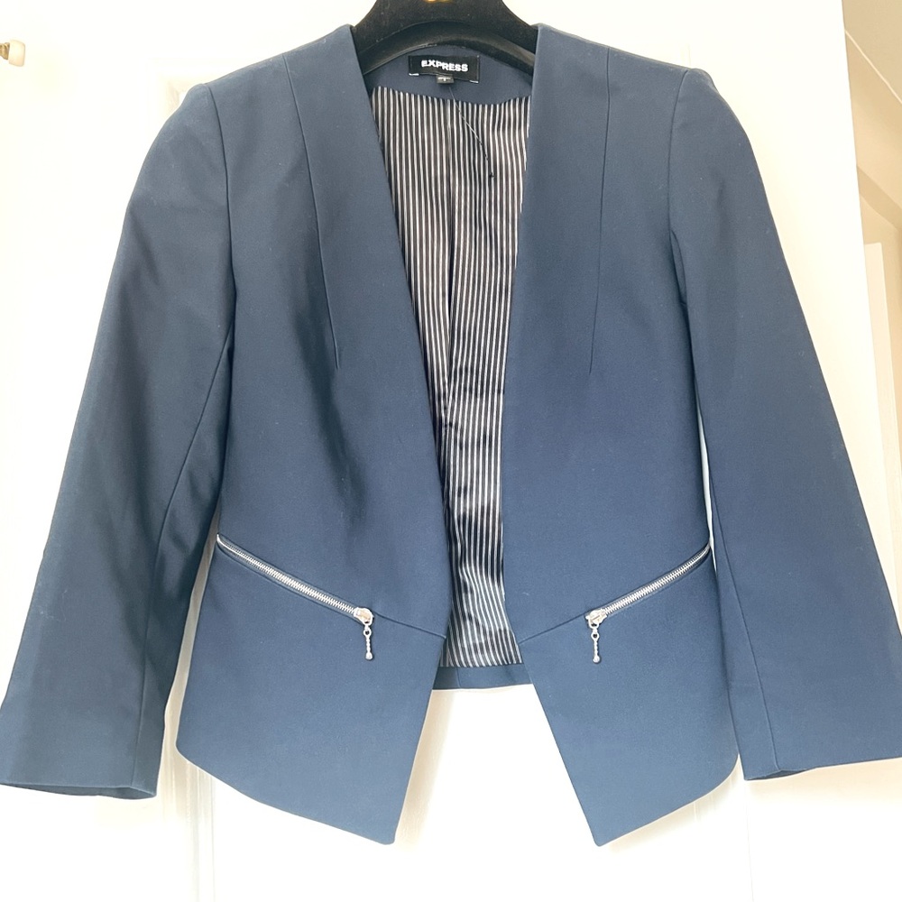 Express Classic Navy Blue Blazer XS